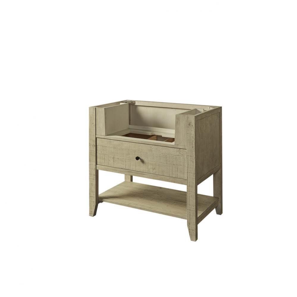 River View 36'' Open Shelf Farmhouse Vanity - Toasted Almond