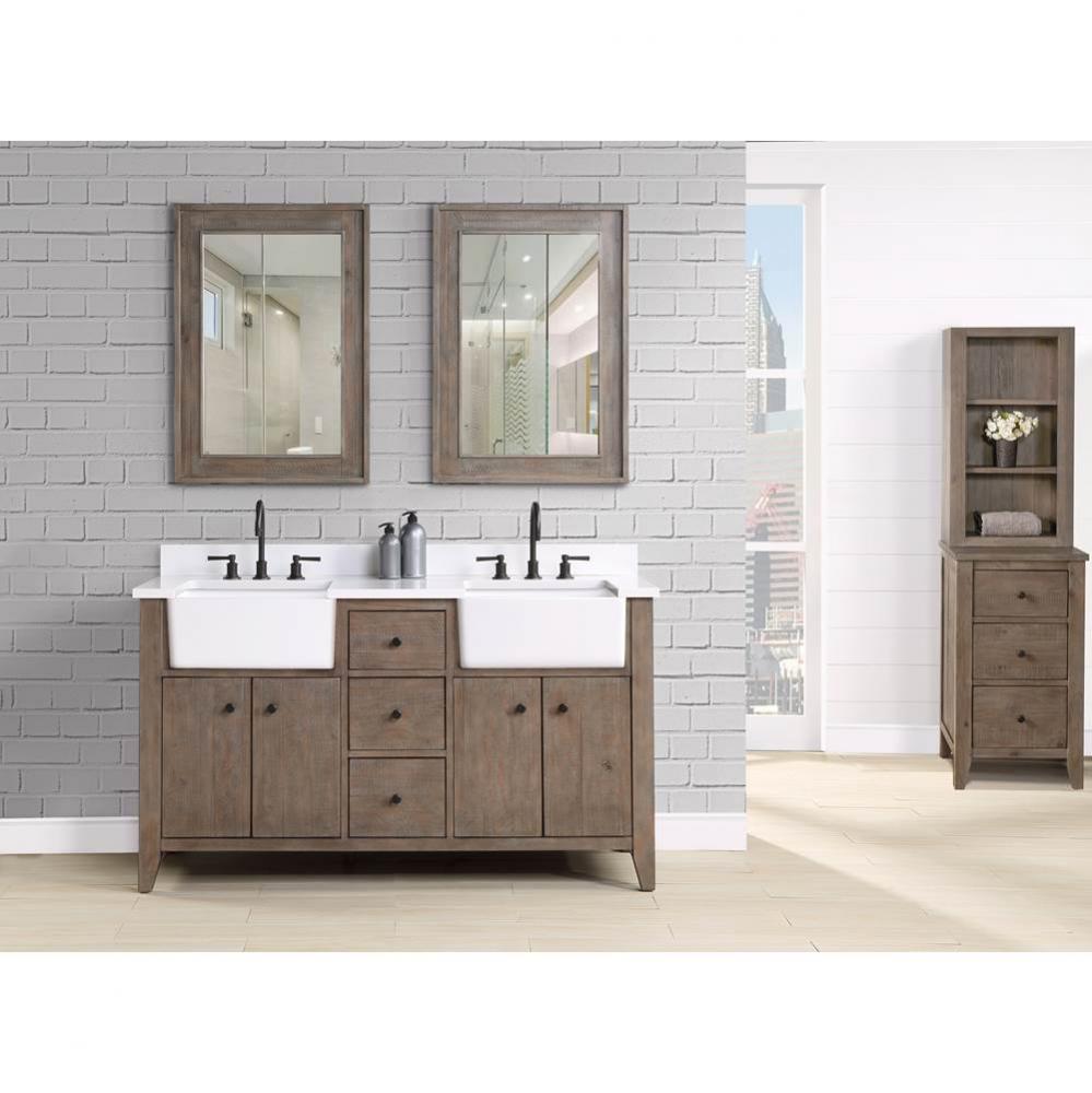 River View 60'' Double bowl Farmhouse Vanity - Coffee Bean