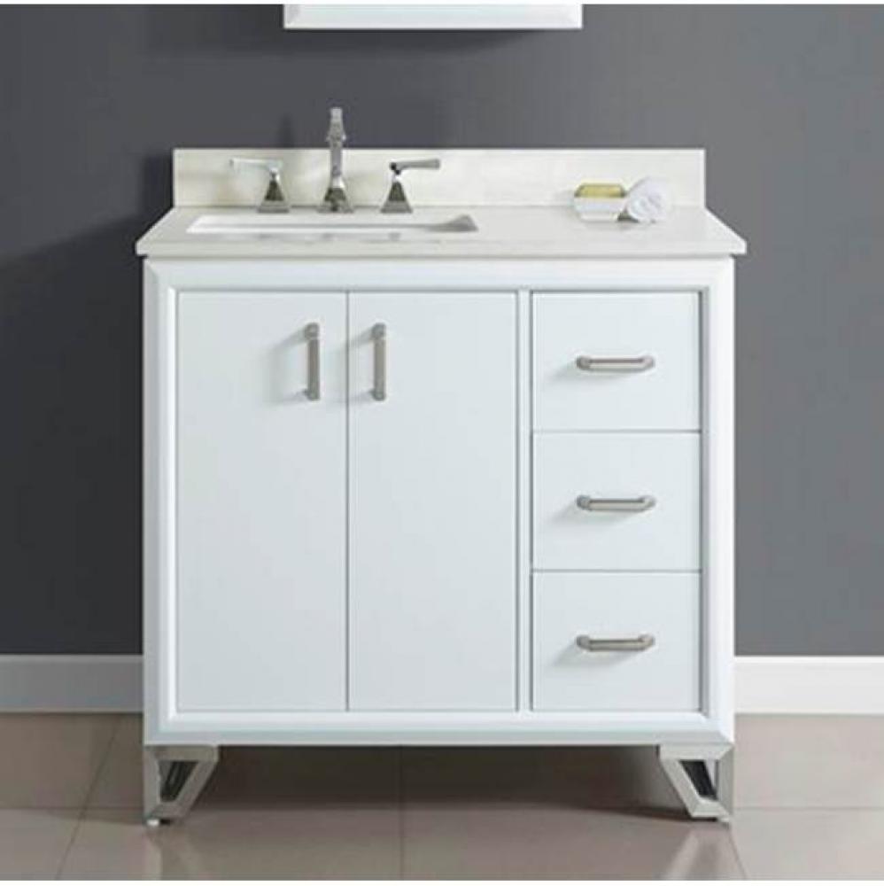 Revival 36'' Vanity Drawer-right In Glossy White
