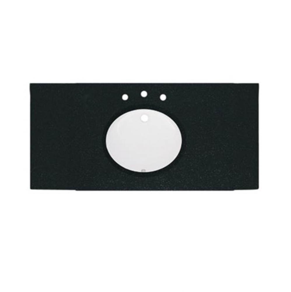 2cm (3/4'') 49'' Black Absolute (BA) Granite Top - 8'' widespread