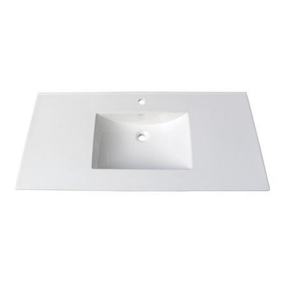 3cm (1-1/4'') 49'' White Ceramic Top - single hole