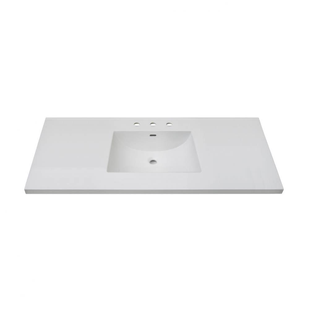 3cm (1-1/4'') 49'' White Ceramic Top - 8'' widespread