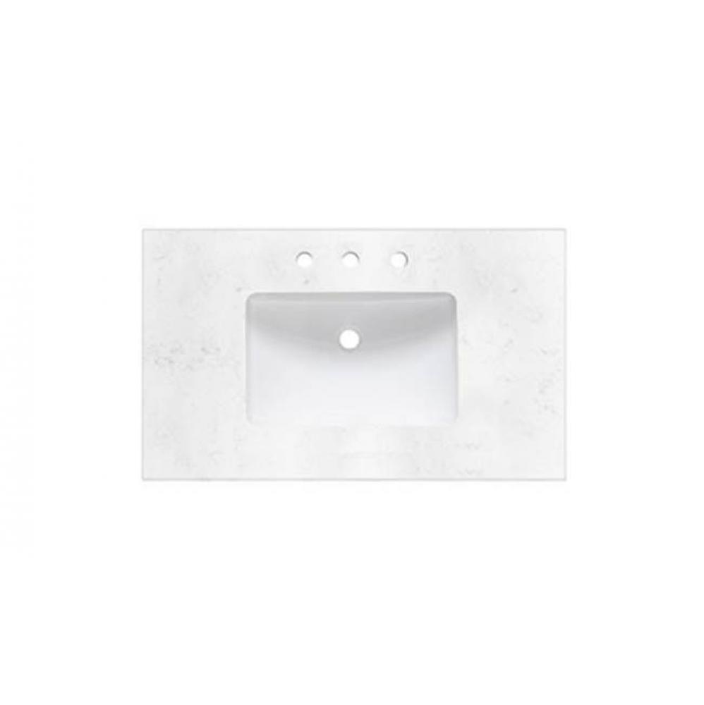 2cm (3/4'') 37'' Black (BK) Quartz Top - 8'' widespread