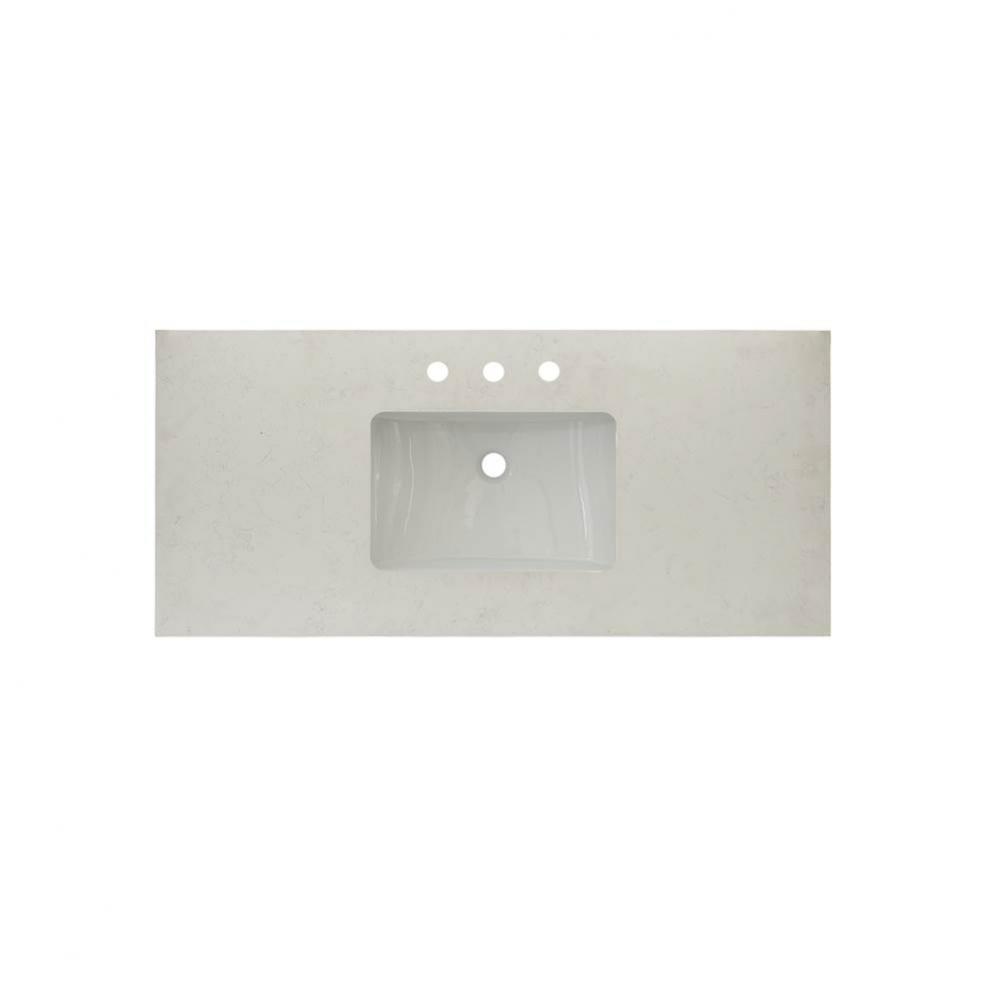 2cm (3/4'') 49'' Carrera (CQ) Quartz Top - 8'' widespread