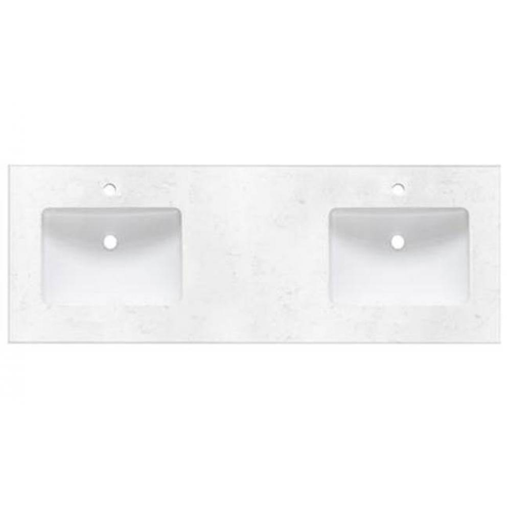 2cm (3/4'') 61'' Double Bowl Carrera (CQ) Quartz Top - single bowl