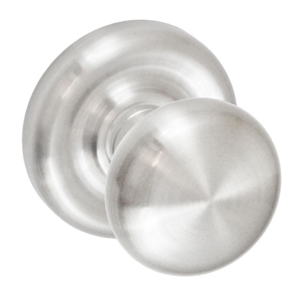 Half-Round Knob with Contoured Radius Rose Passage Set in Brushed