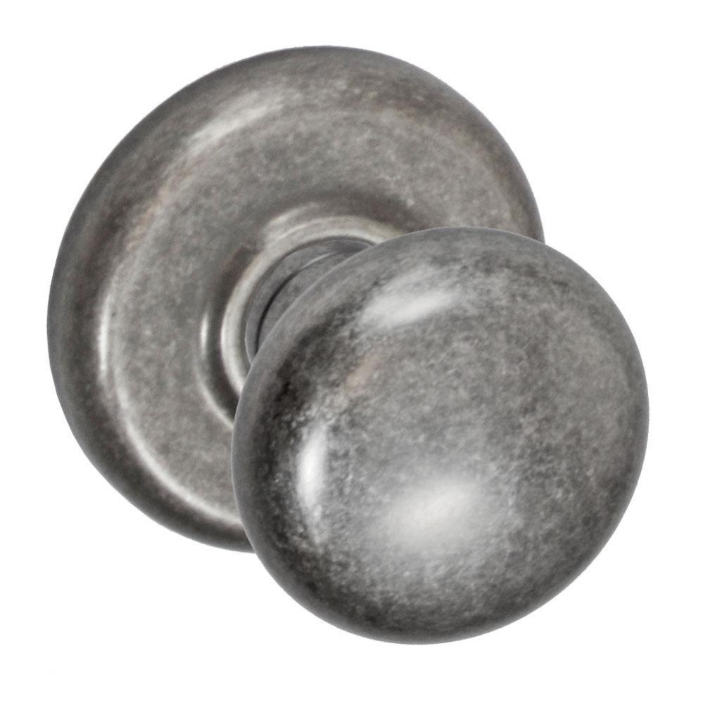 Half-Round Knob with Radius  Rose Privacy Set in Antique