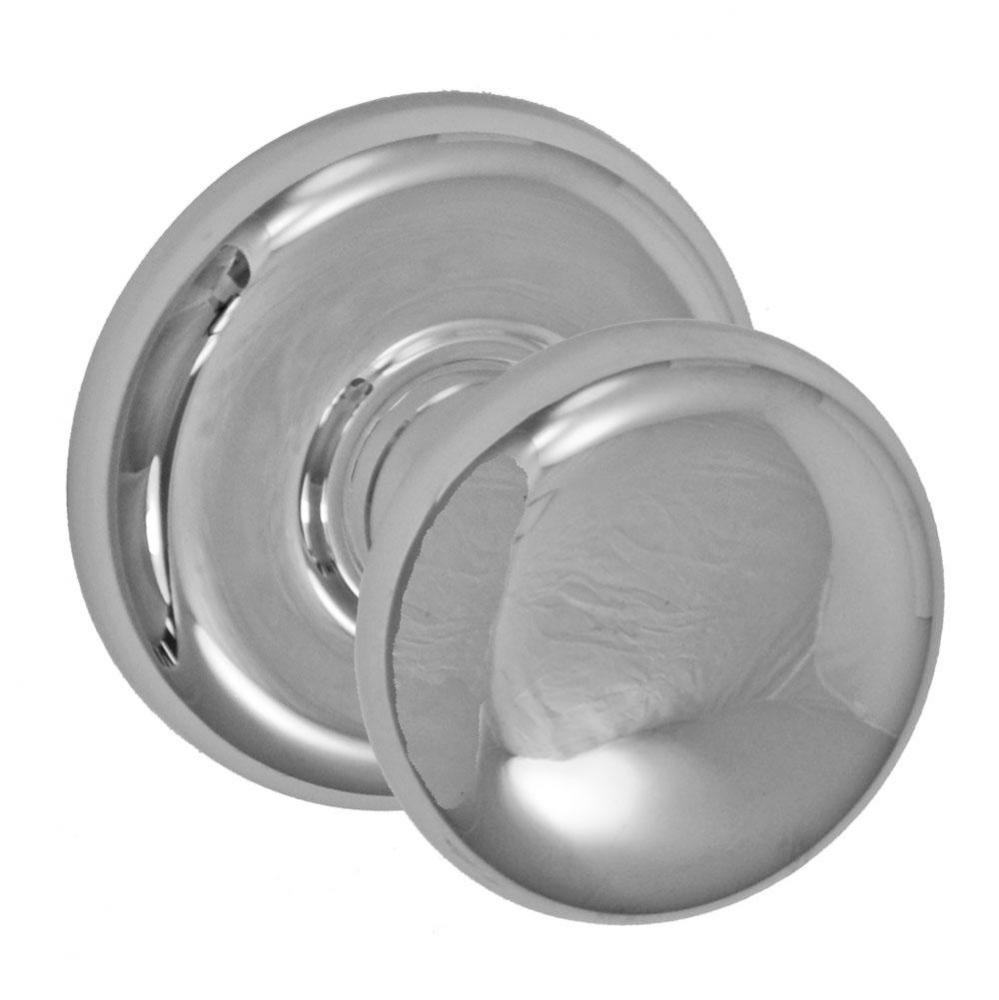 Half-Round Knob with Radius  Rose Passage Set in Polished