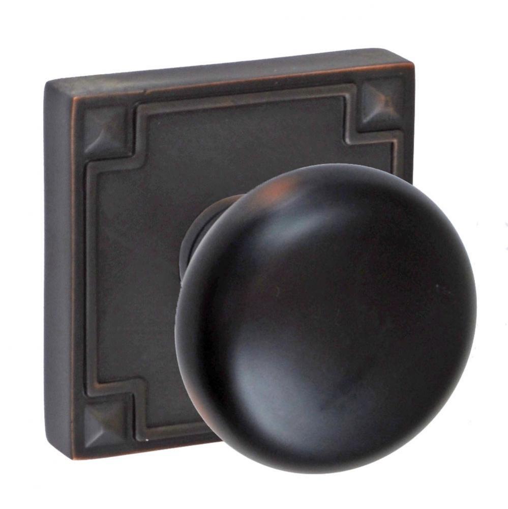 Half-Round Knob with Sonoma Rose Passage Set in Oil Rubbed