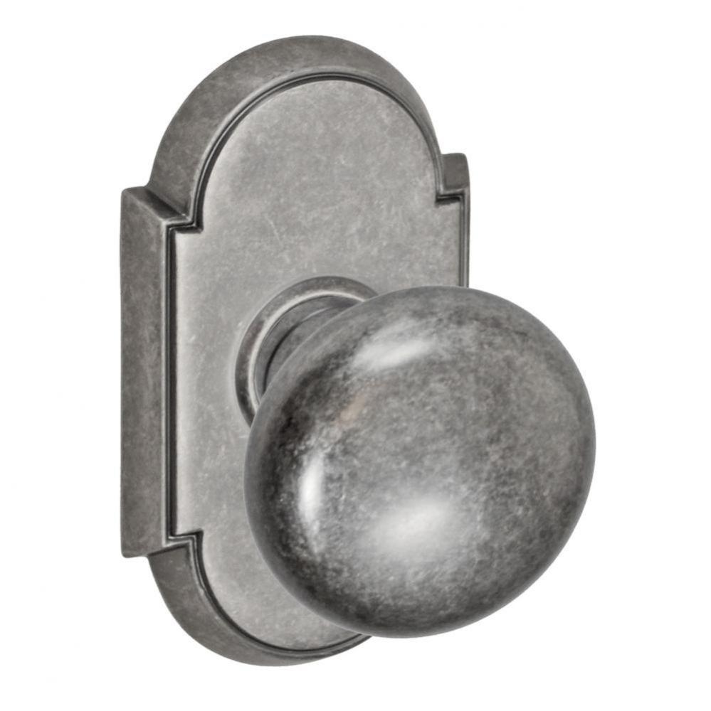 Half-Round Knob with Tarvos Rose Privacy Set in Antique