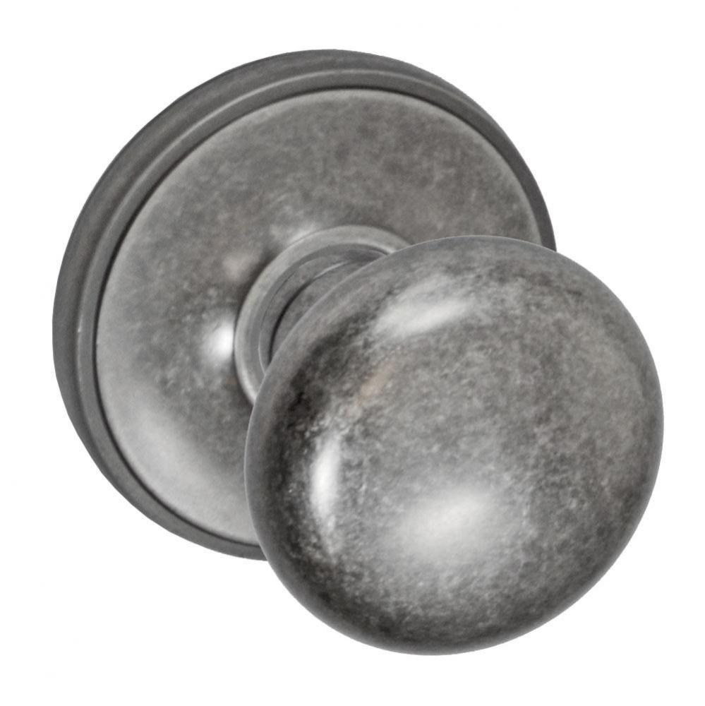 Half-Round Knob with Cambridge Rose Dummy Single in Antique