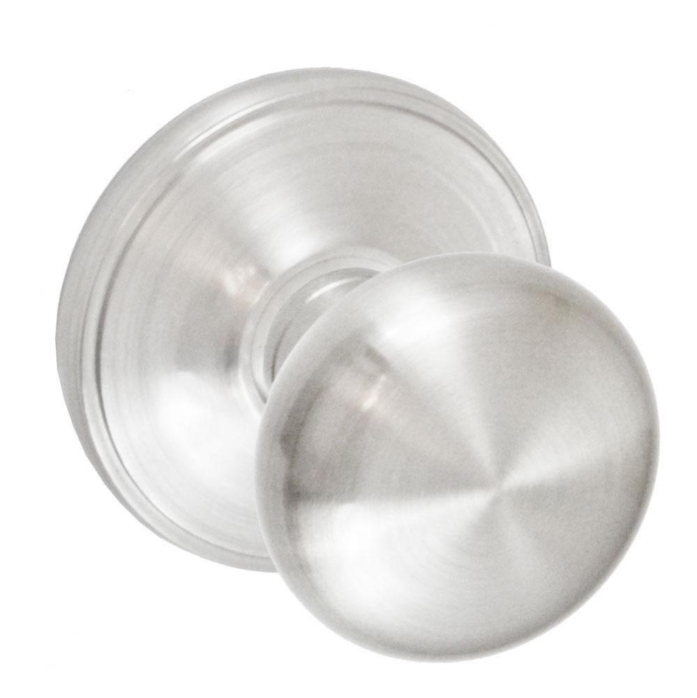 Half-Round Knob with Cambridge Rose Privacy Set in Brushed