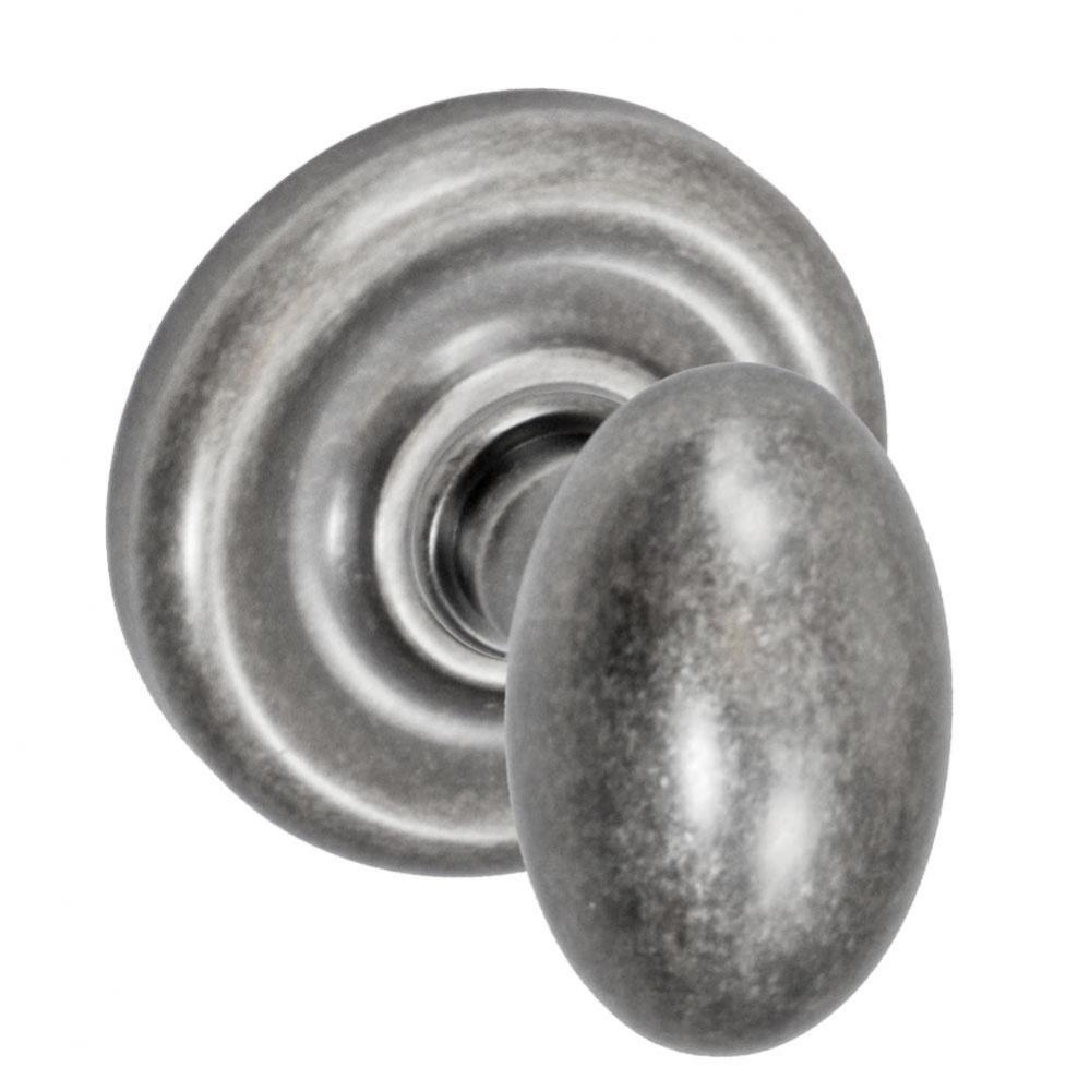 Egg Knob with Contoured Radius Rose Dummy Single in Antique