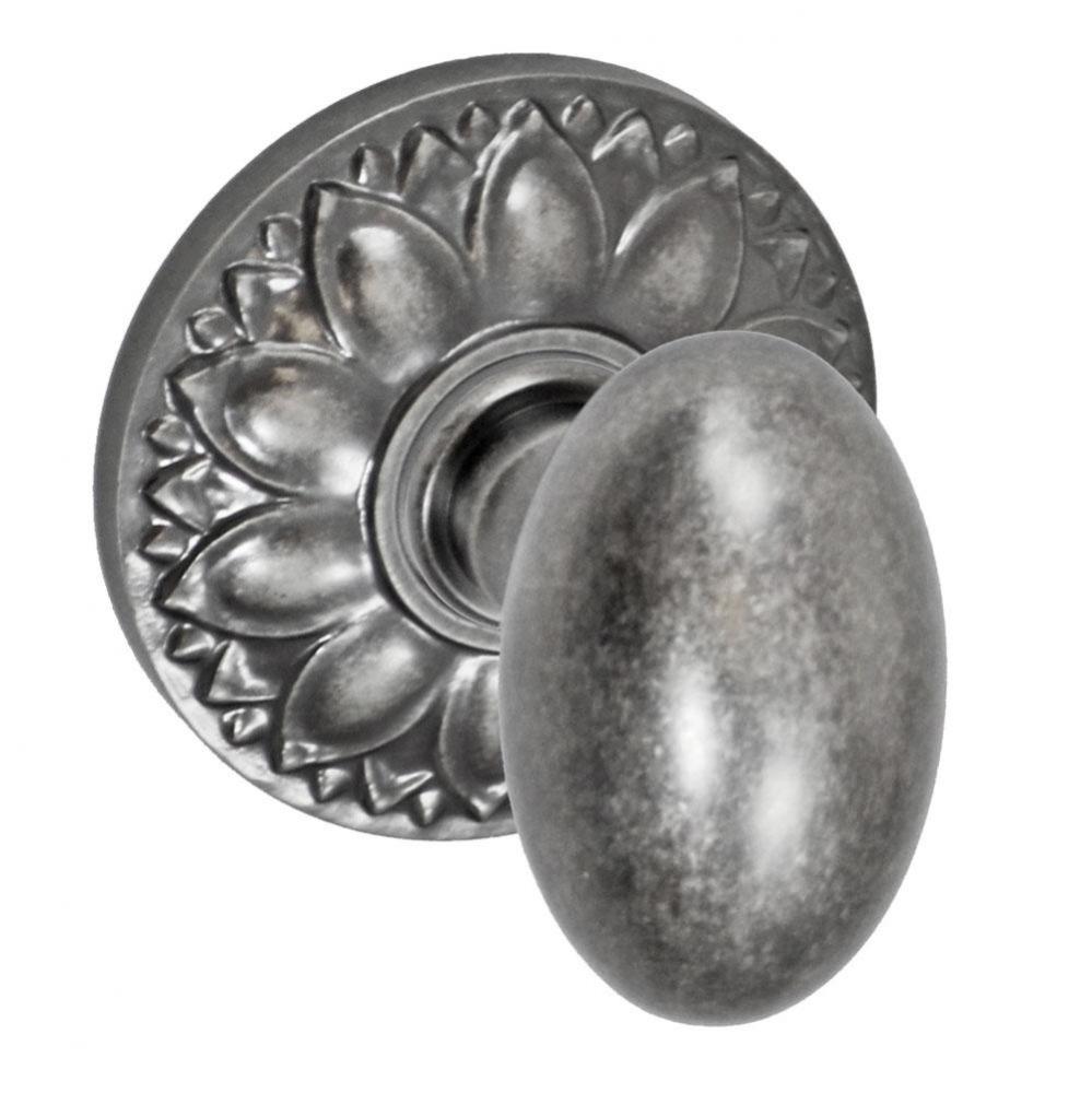 Egg Knob with Floral Rose Dummy Single in Antique