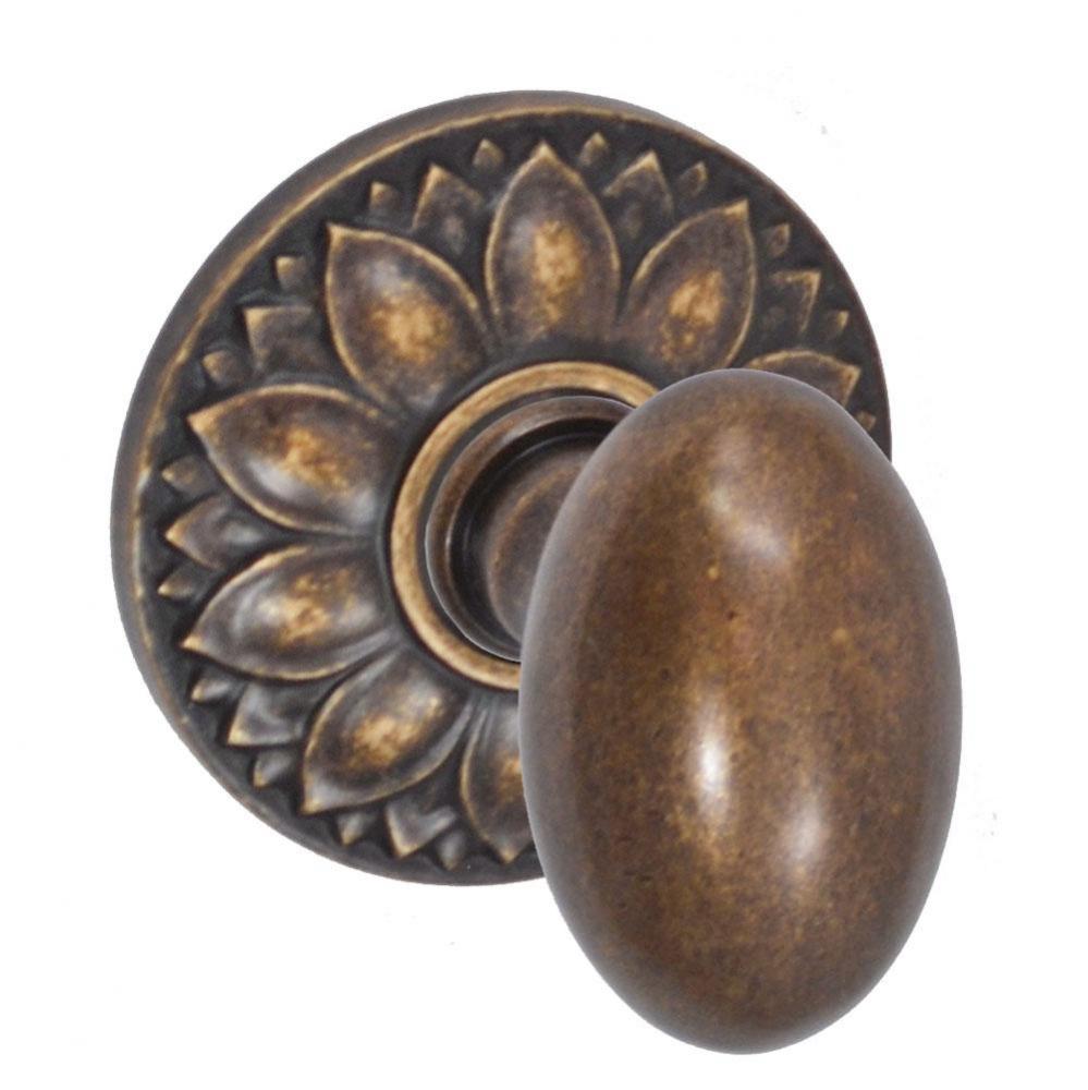 Egg Knob with Floral Rose Dummy Single in Medium