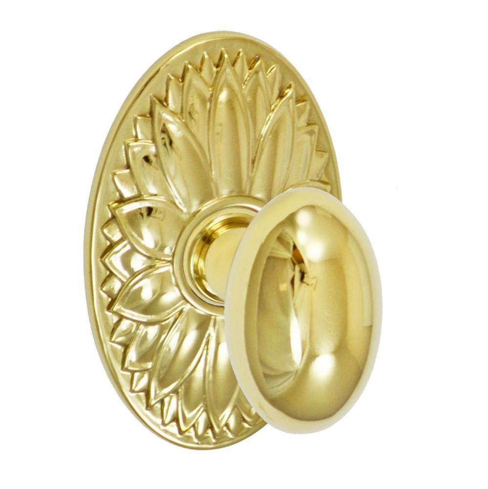 Egg Knob with Oval Floral Rose Privacy Set in PVD