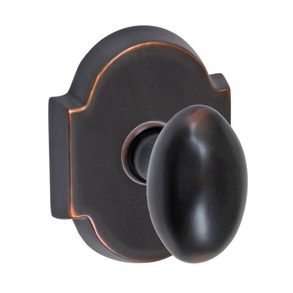 Egg Knob with Beveled Scalloped Rose Dummy Single in Oil Rubbed