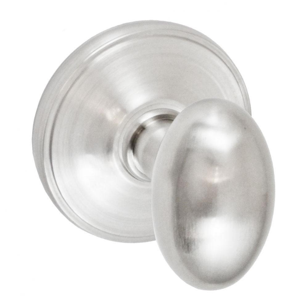 Egg Knob with Cambridge Rose Privacy Set in Brushed