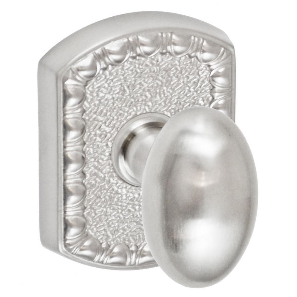 Egg Knob with Olde World Rose Passage Set in Brushed