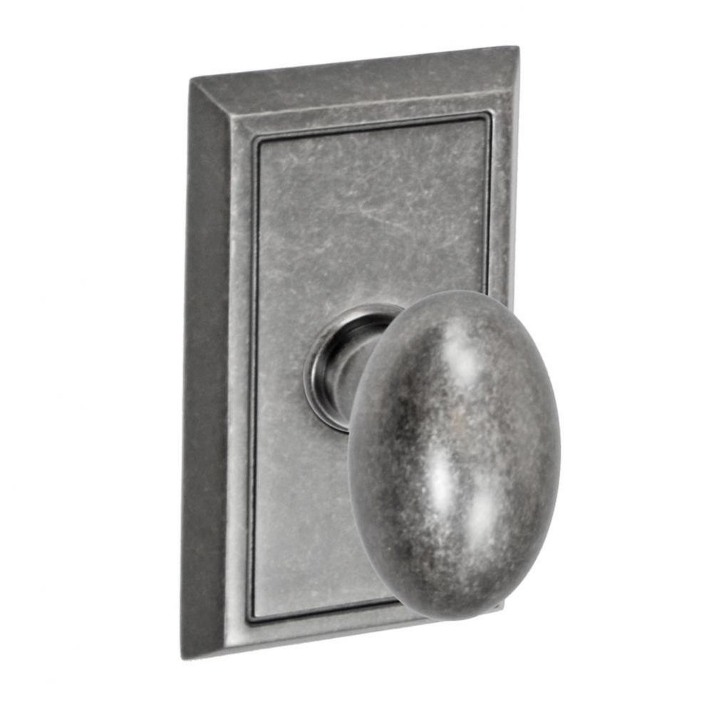 Egg Knob with Shaker Rose Privacy Set in Antique