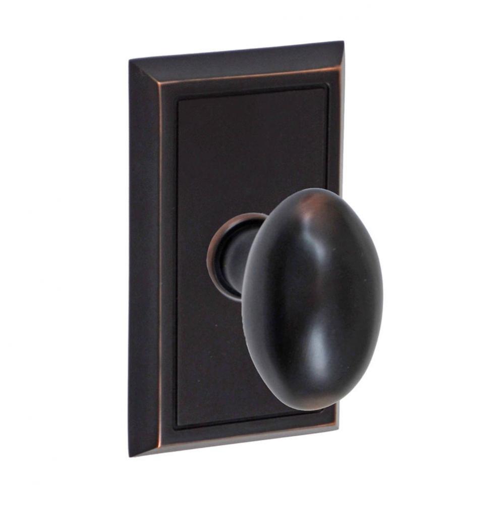 Egg Knob with Shaker Rose Dummy Single in Oil Rubbed