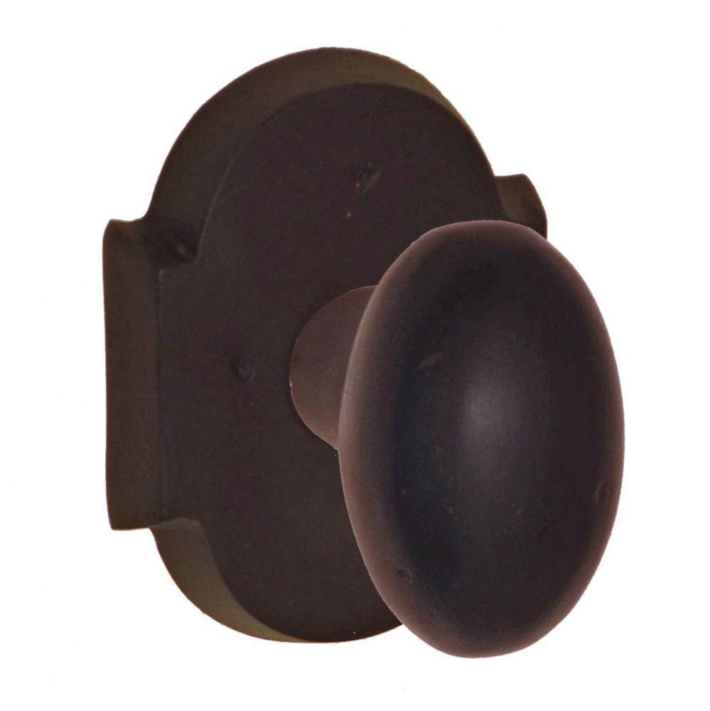 Sandcast Bronze Potato Knob with Sandcast Bronze Scalloped Rose Dummy Single in Dark