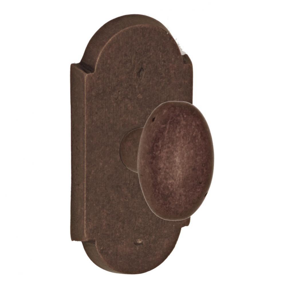 Sandcast Bronze Potato Knob with Sandcast Bronze Large Scalloped Plate Privacy Set in Sandcast
