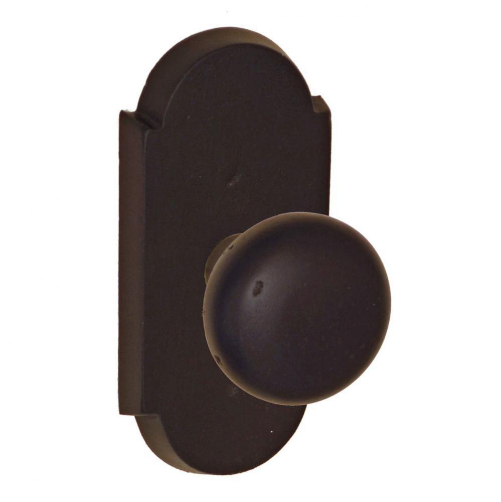 Sandcast Bronze Half-Round Knob with Sandcast Bronze Large Scalloped Plate Passage Set in Dark