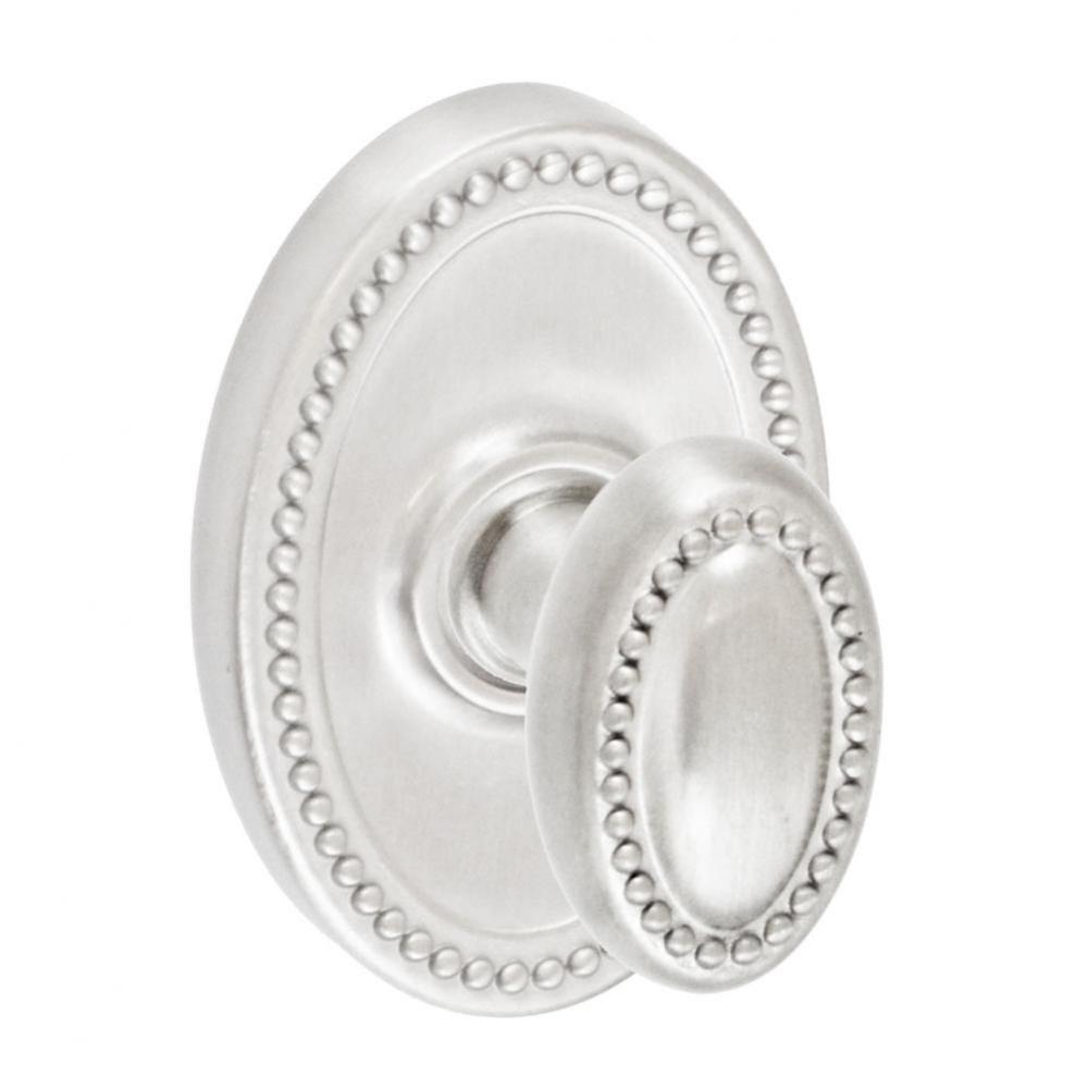 Beaded Egg Knob with Oval Beaded Rose Passage Set in Brushed