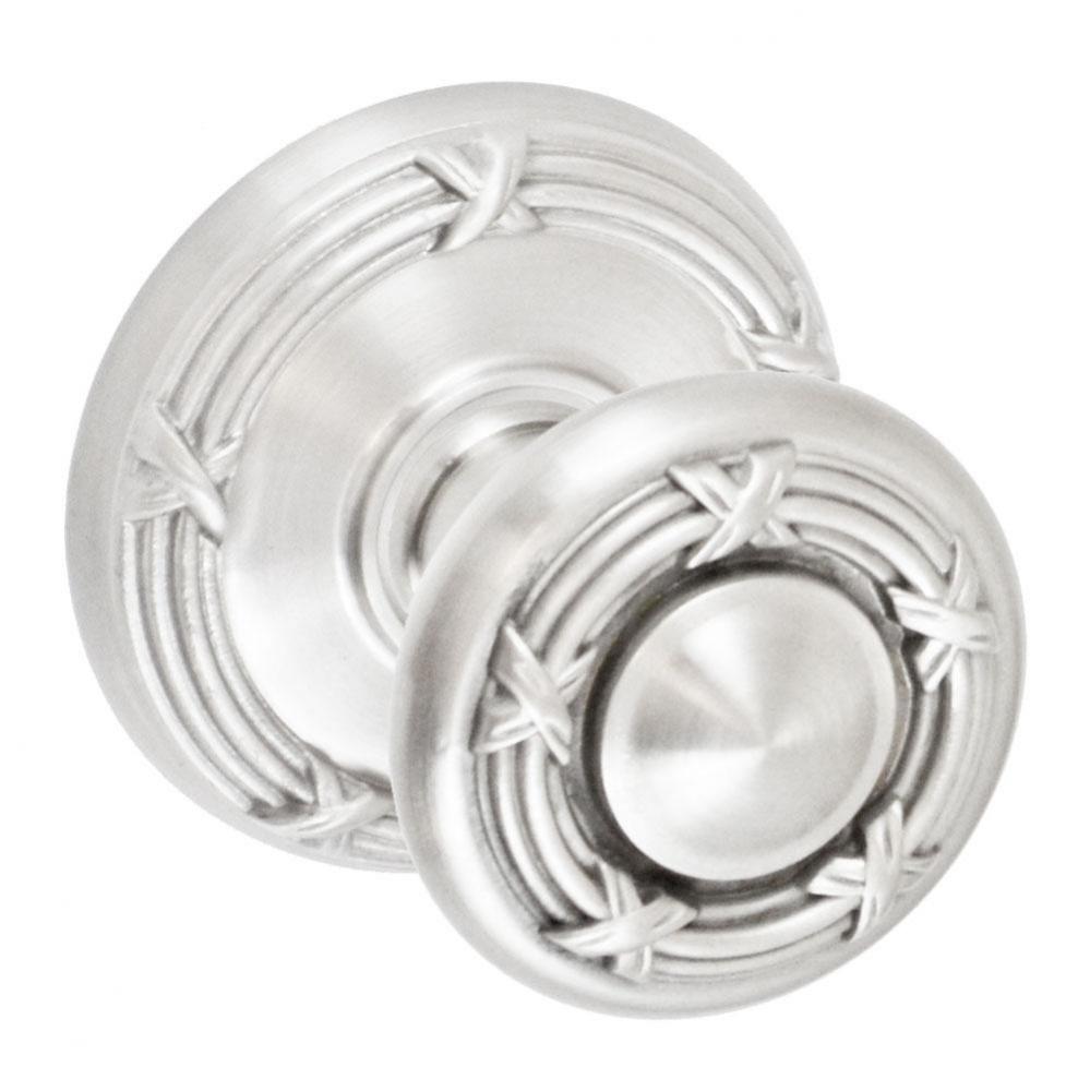 Ribbon and Reed Knob with Ribbon and Reed Rose Privacy Set in Brushed