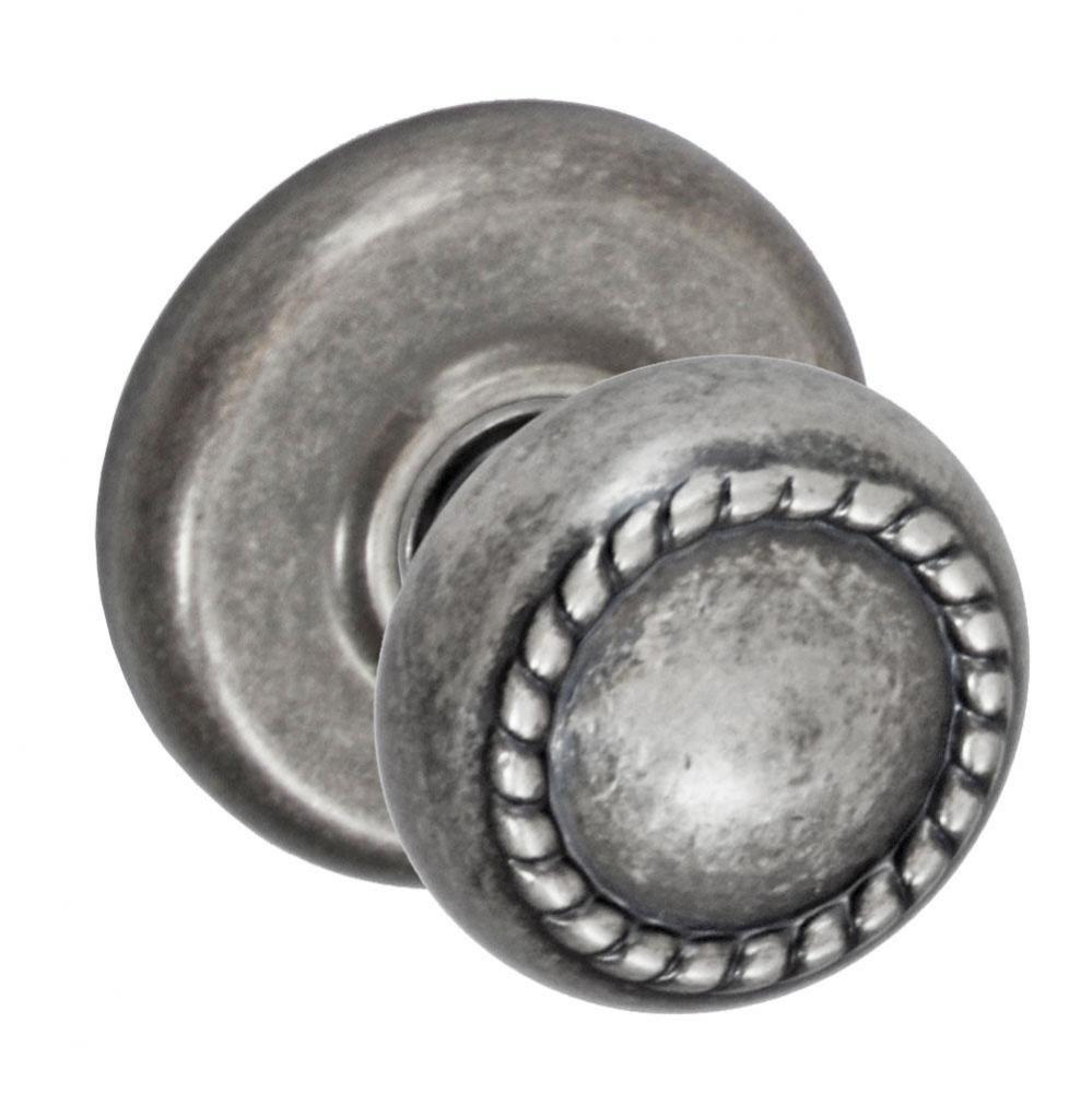 Rope Knob with Radius  Rose Passage Set in Antique
