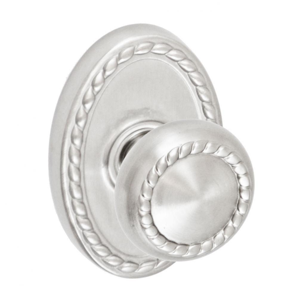 Rope Knob with Oval Rope Rose Dummy Single in Brushed