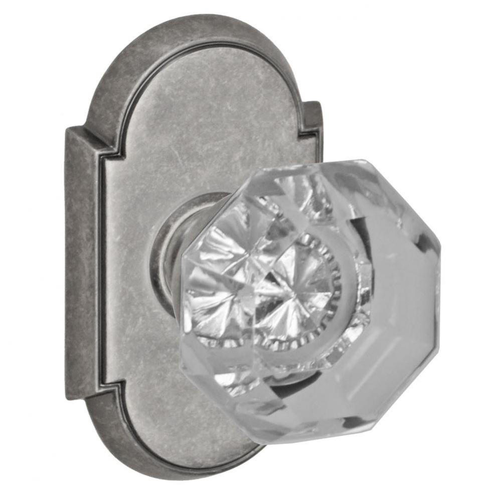 Victorian Clear Knob with Tarvos Rose Passage Set in Antique