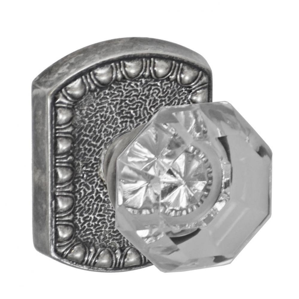 Victorian Clear Knob with Olde World Rose Passage Set in Antique