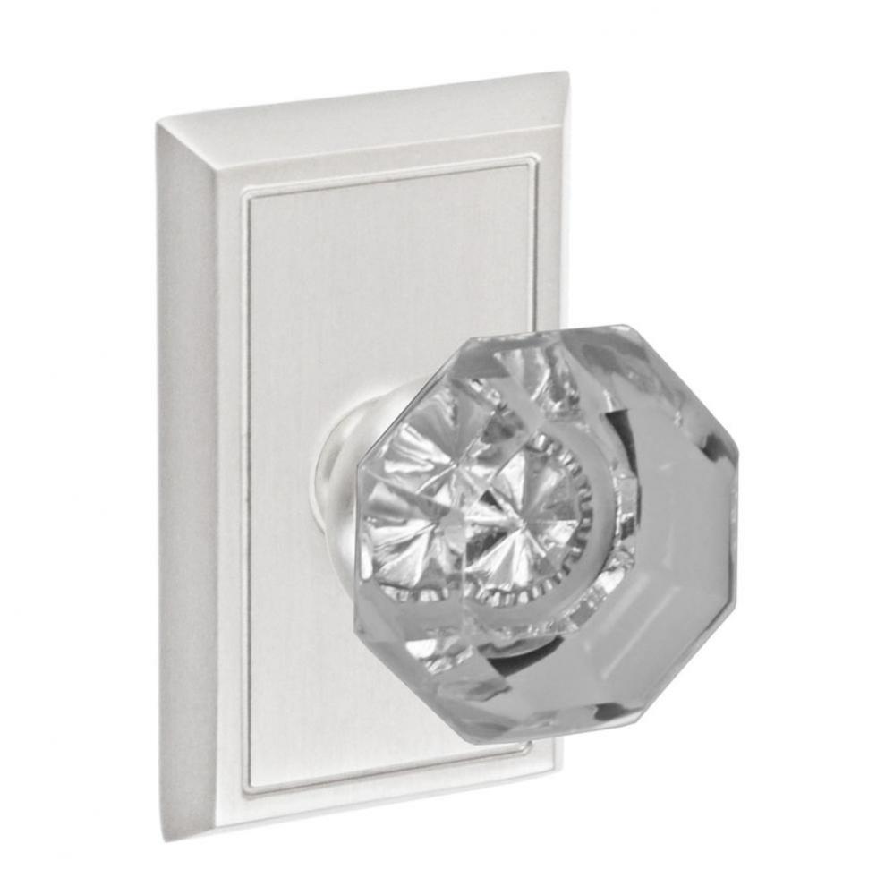 Victorian Clear Knob with Shaker Rose Dummy Single in Brushed