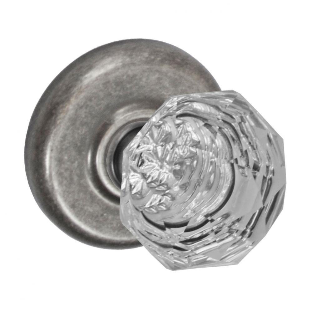 Crystal Clear Knob with Radius  Rose Dummy Single in Antique