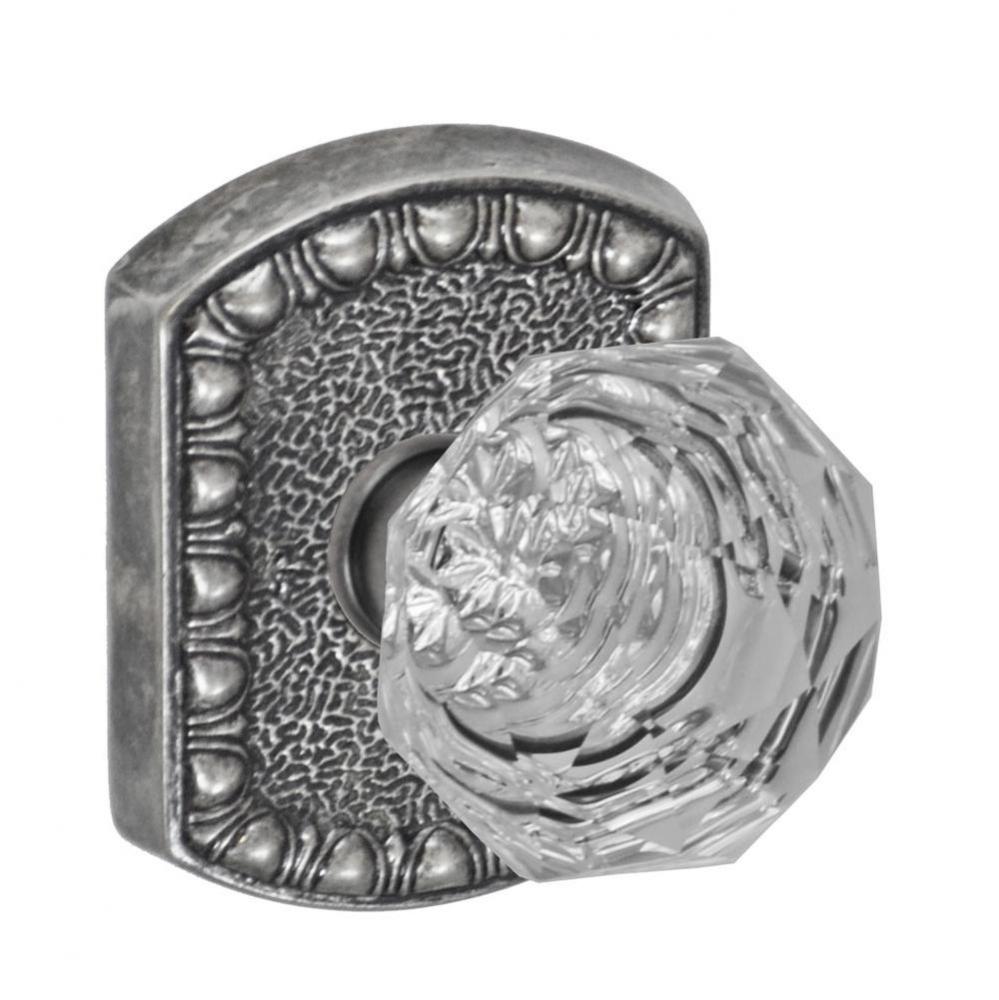 Crystal Clear Knob with Olde World Rose Dummy Single in Antique