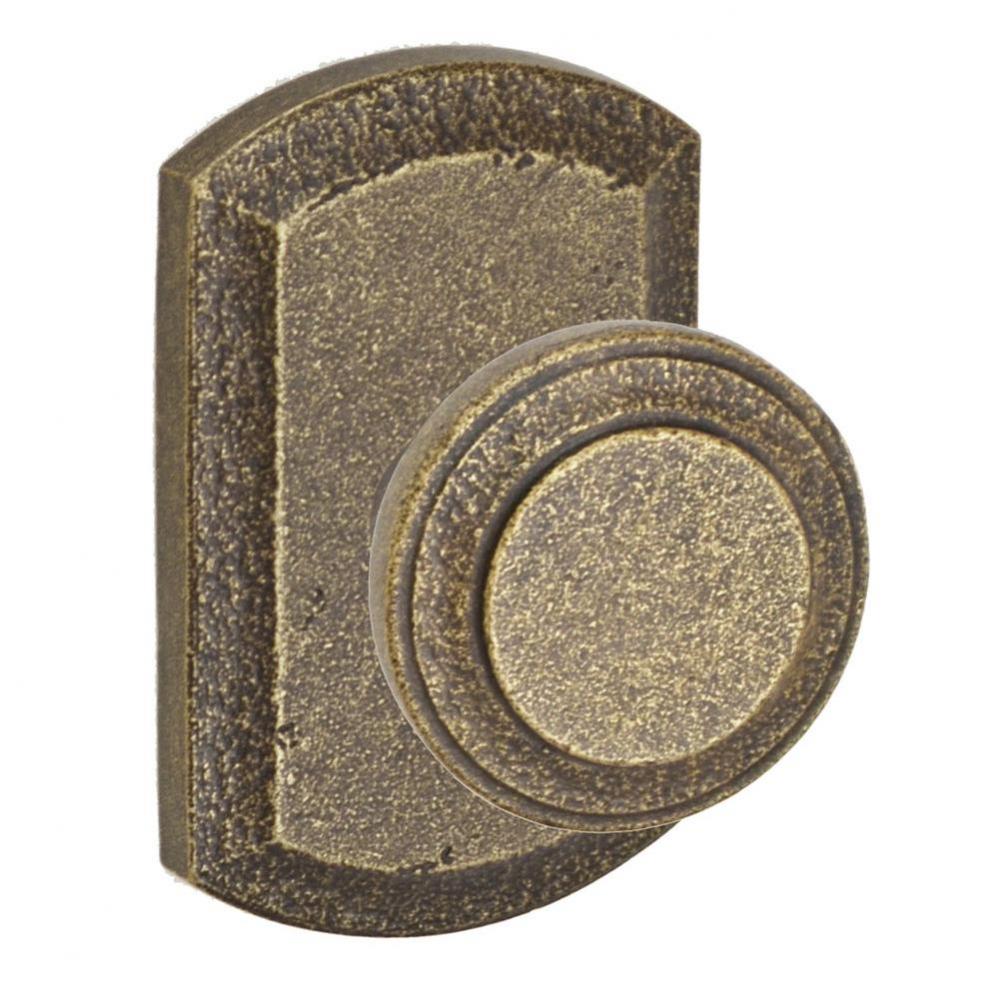 Chiseled Half-Round Knob with Blue Ridge Rose Passage Set in Medium Relic
