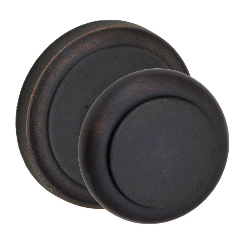 Flat Iron Knob with El Tovar Round Rose Dummy Single in Dark Relic