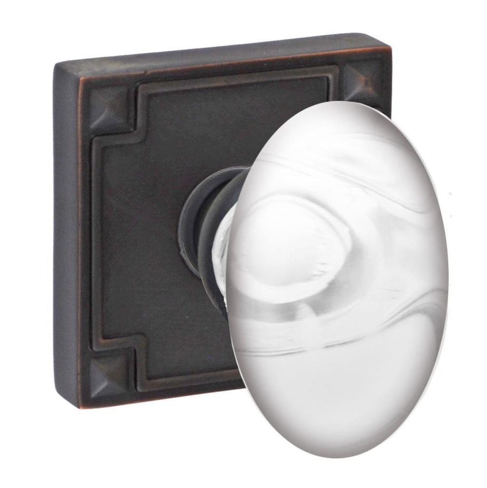 Glass Egg Knob with Sonoma Rose Passage Set in Oil Rubbed