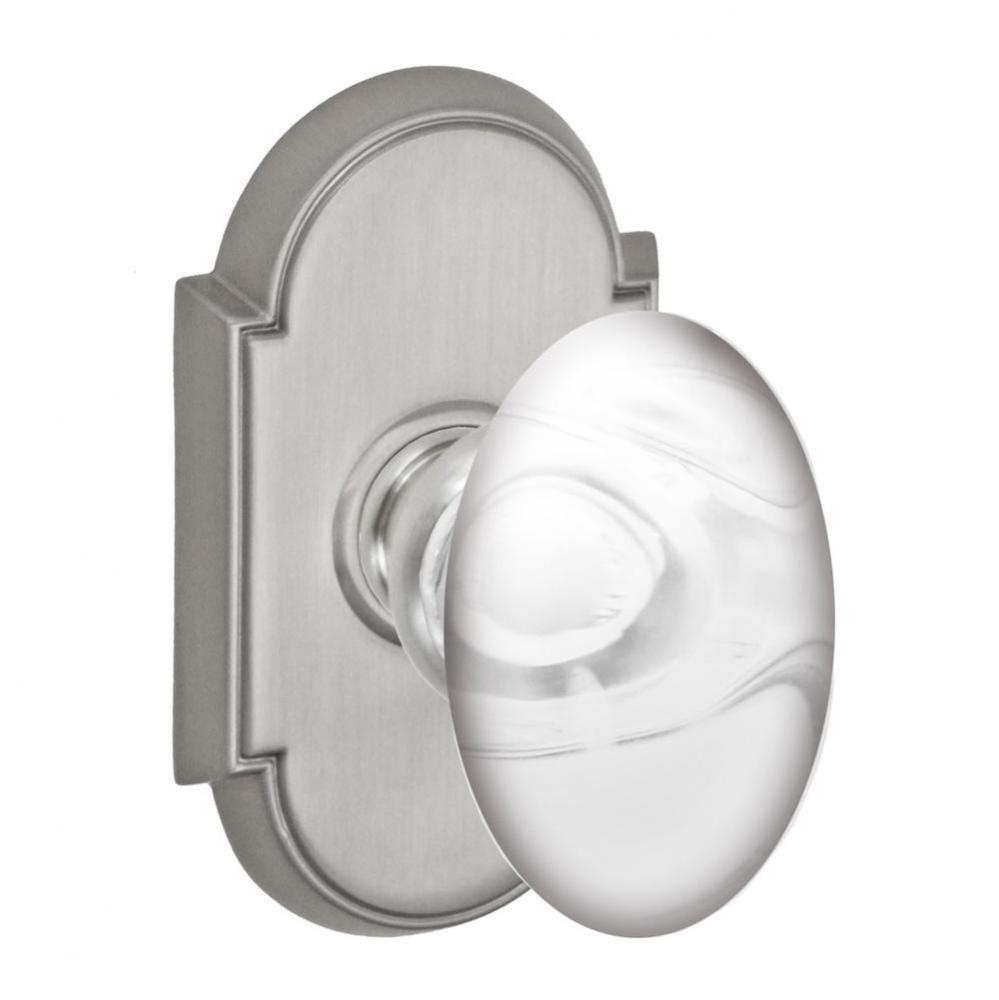 Glass Egg Knob with Tarvos Rose Dummy Single in Brushed