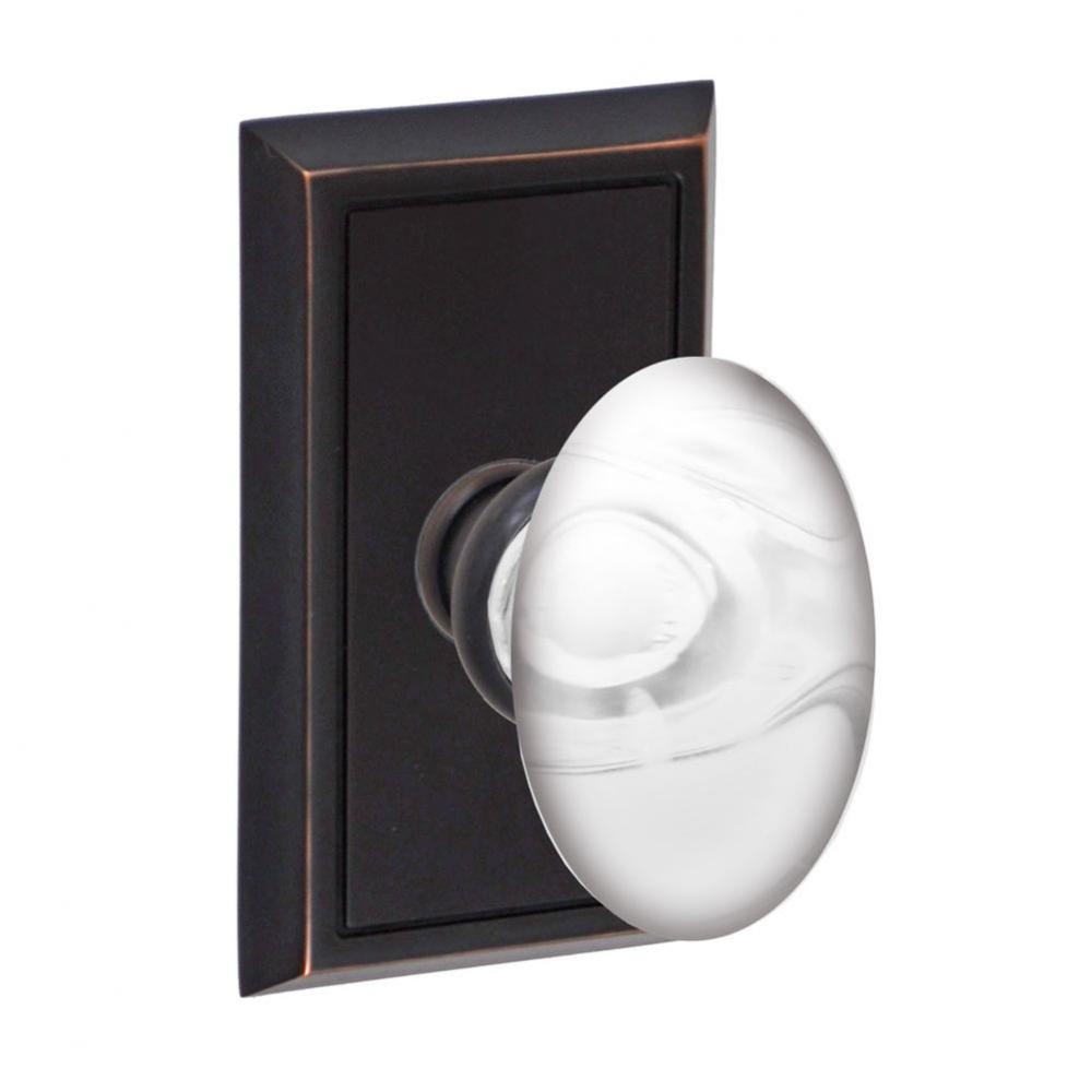 Glass Egg Knob with Shaker Rose Dummy Single in Oil Rubbed