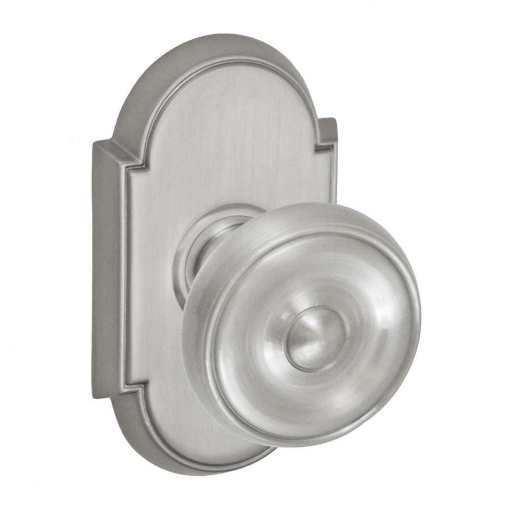 Cambridge Knob with Tarvos Rose Privacy Set in Brushed
