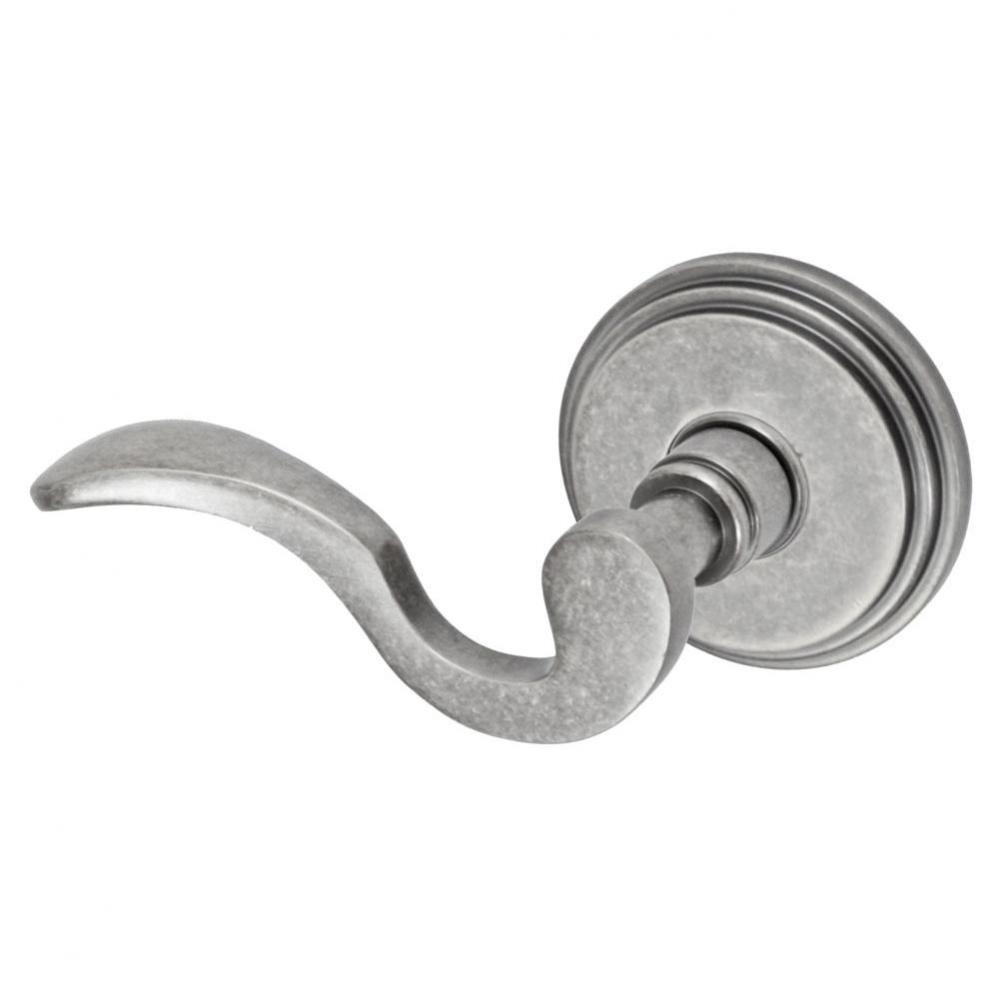 Drop Tail  Lever with Stepped  Rose Dummy Single in Antique Pewter - Left