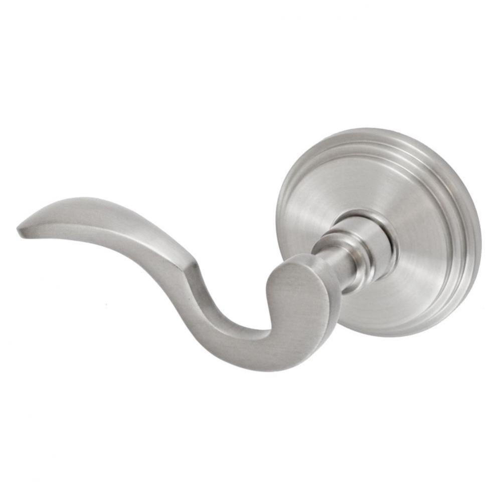 Drop Tail  Lever with Stepped  Rose Dummy Single in Brushed Nickel - Left
