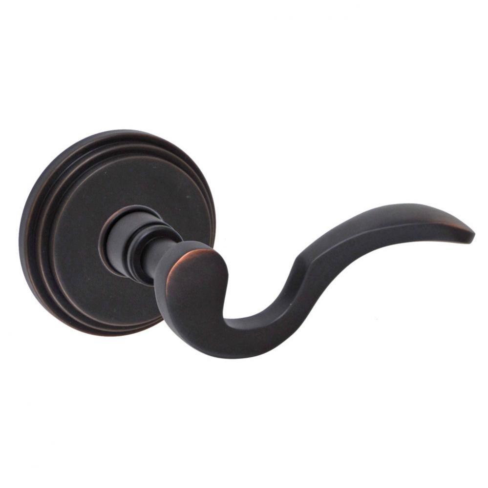 Drop Tail  Lever with Stepped  Rose Passage Set in Oil Rubbed Bronze - Right
