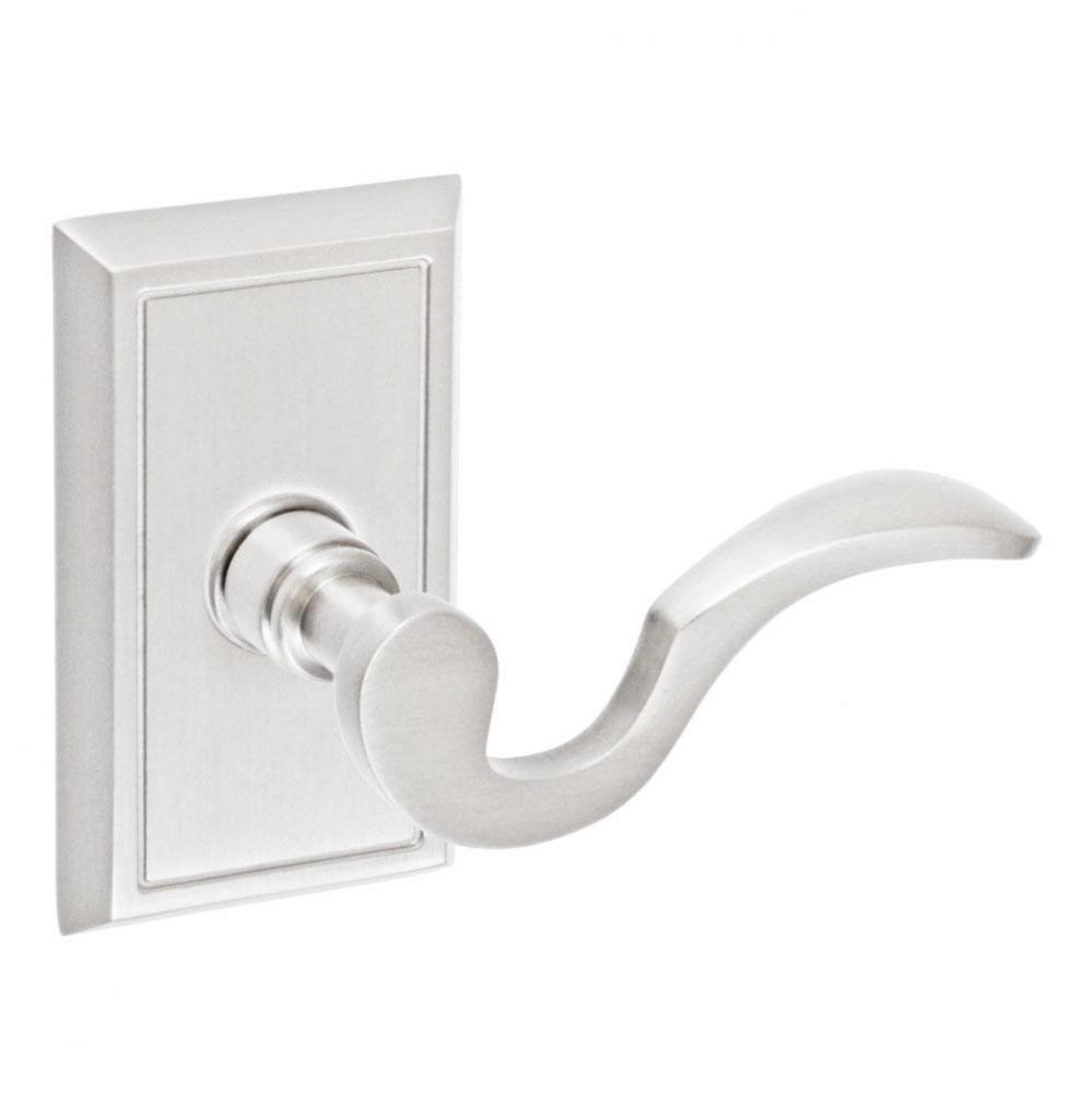 Drop Tail  Lever with Shaker Rose Passage Set in Brushed Nickel - Right