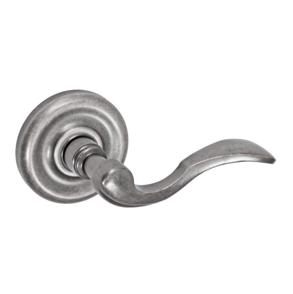 Paddle Lever with Contoured Radius Rose Dummy Single in Antique Pewter - Right