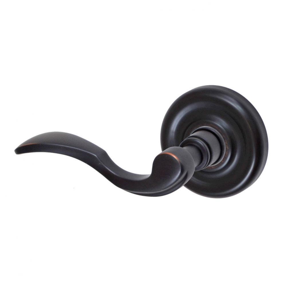 Paddle Lever with Contoured Radius Rose Dummy Single in Oil Rubbed Bronze - Left