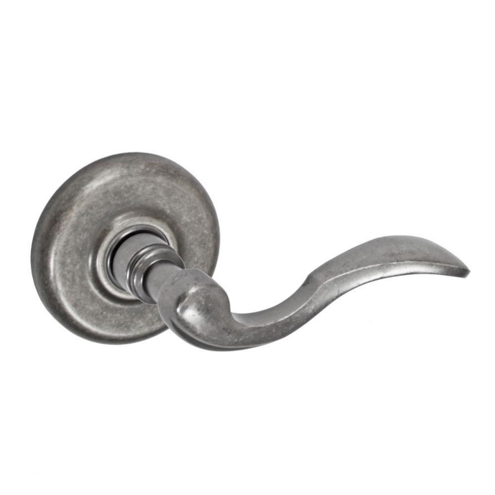Paddle Lever with Radius  Rose Dummy Single in Antique Pewter - Right
